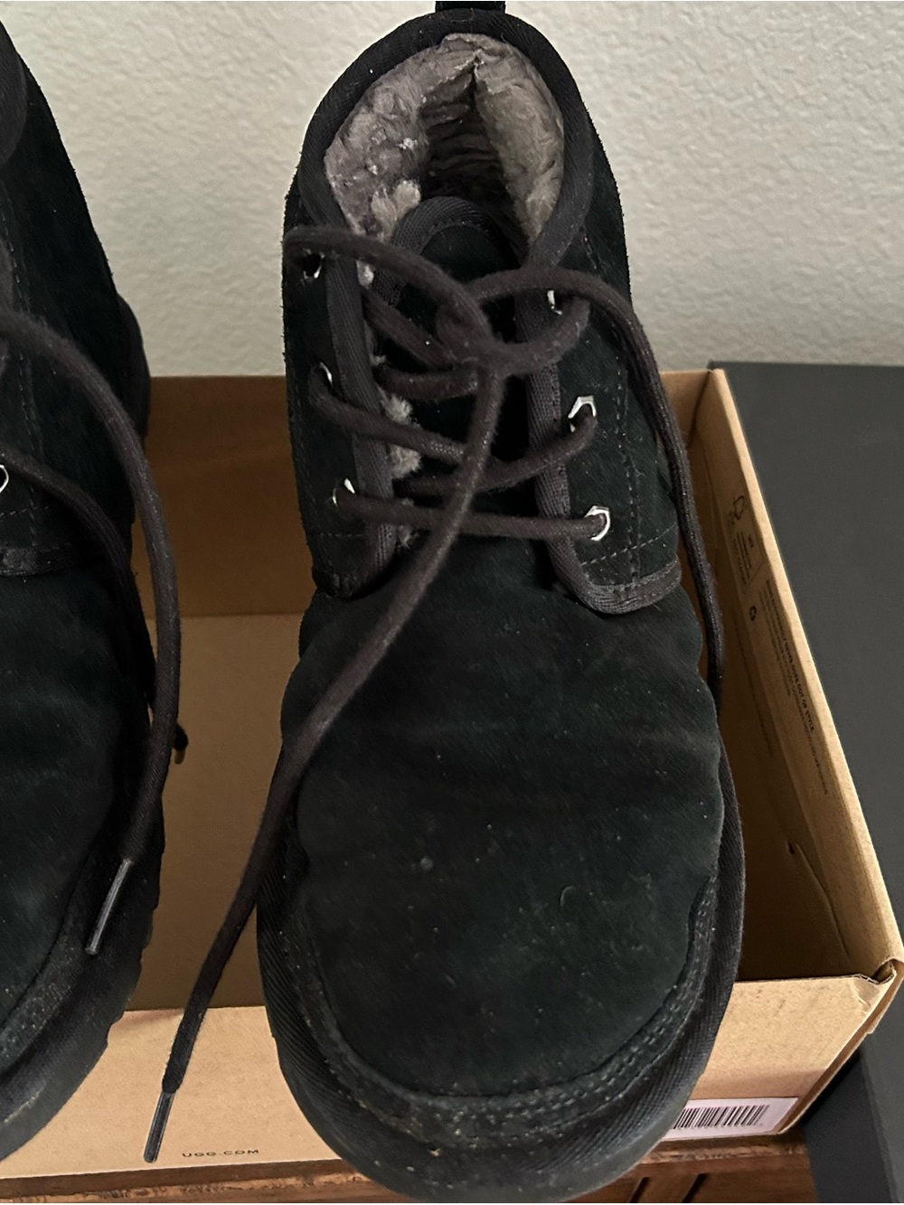 Men's Black Ugg suede  Lace-Up Casual Boots